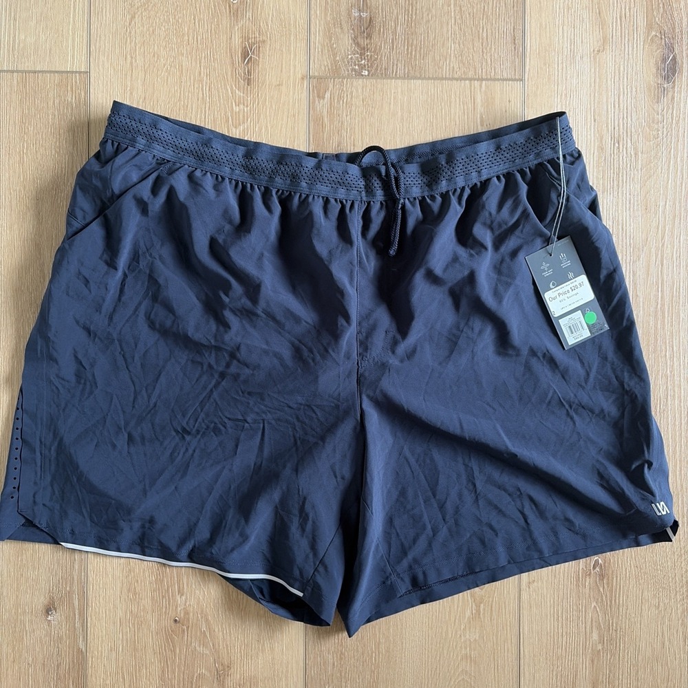 NWT VRST Men's Enthusiast 5" Run Shorts Navy Slate Lined XXL $60 Gym Training